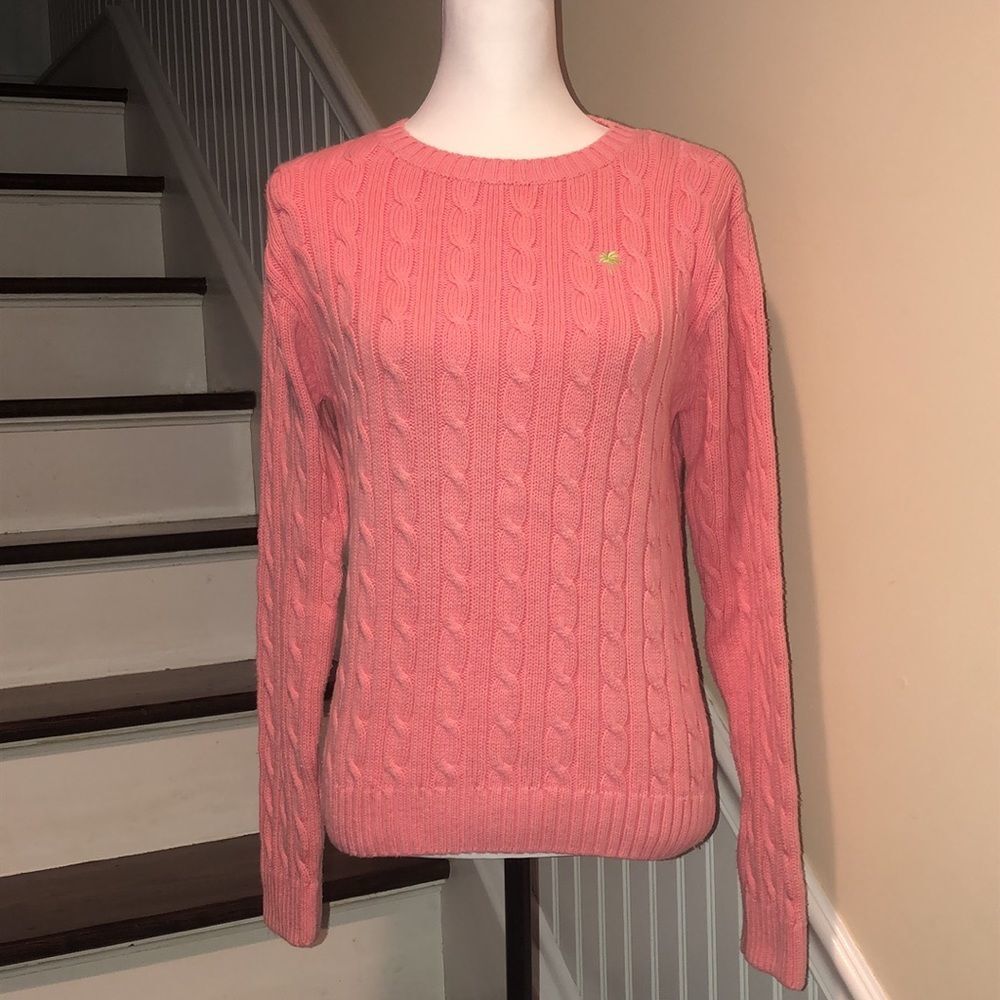 LILY PULITZER Women’s Pink Cable Knit Sweater Size S - Picture 1 of 9